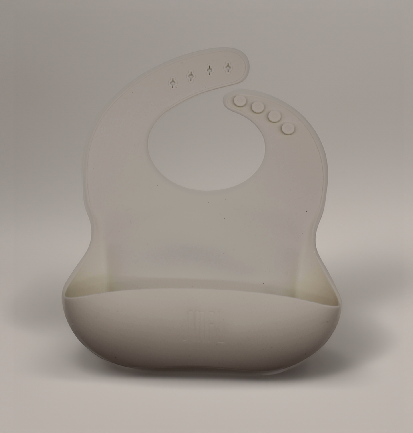 Adjustable Baby-to-Toddler Silicone Bib with Buttons - Milky White