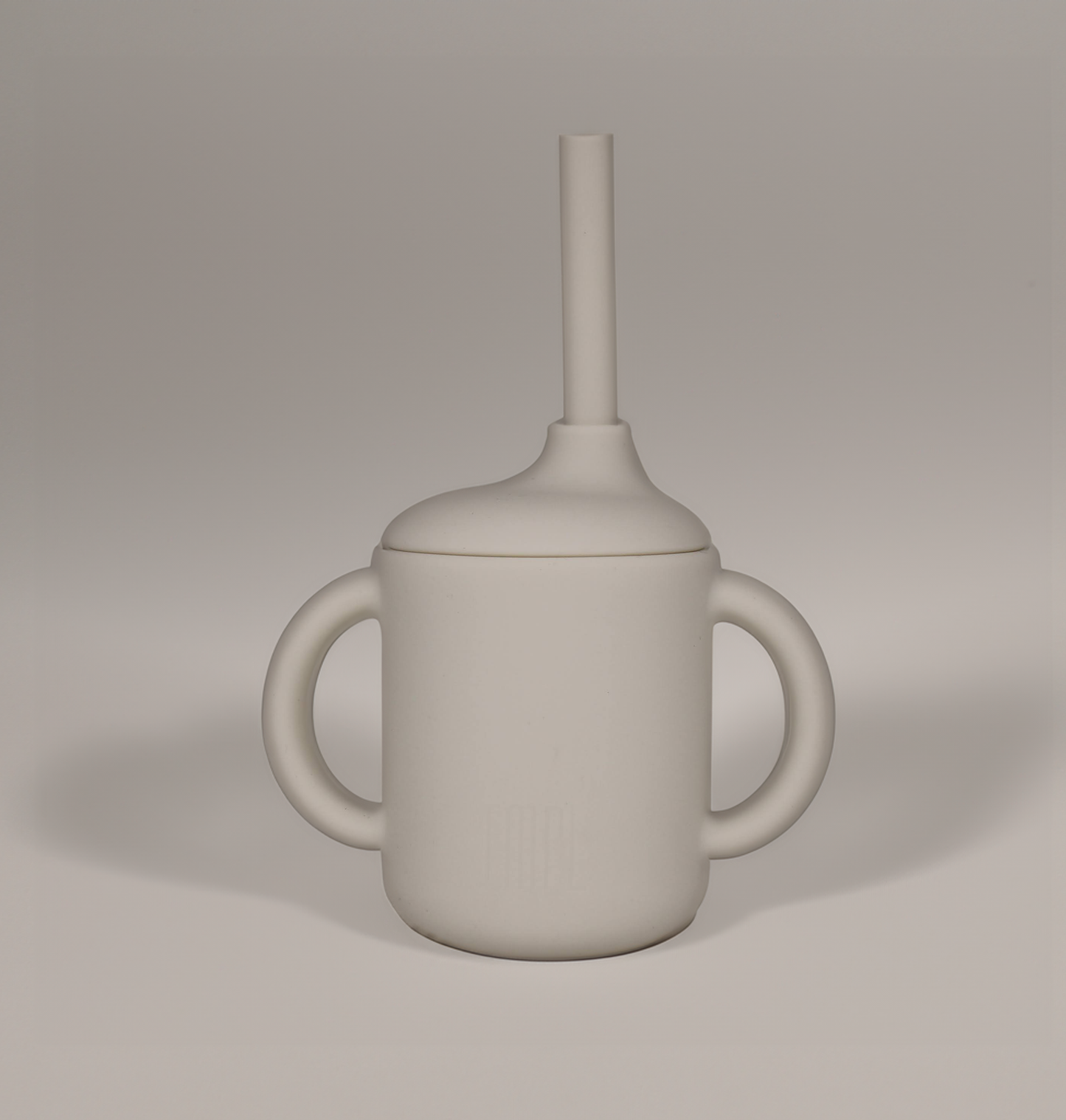 Spill Proof Silicone 4 oz Cup with Handles and Straw - Milky White