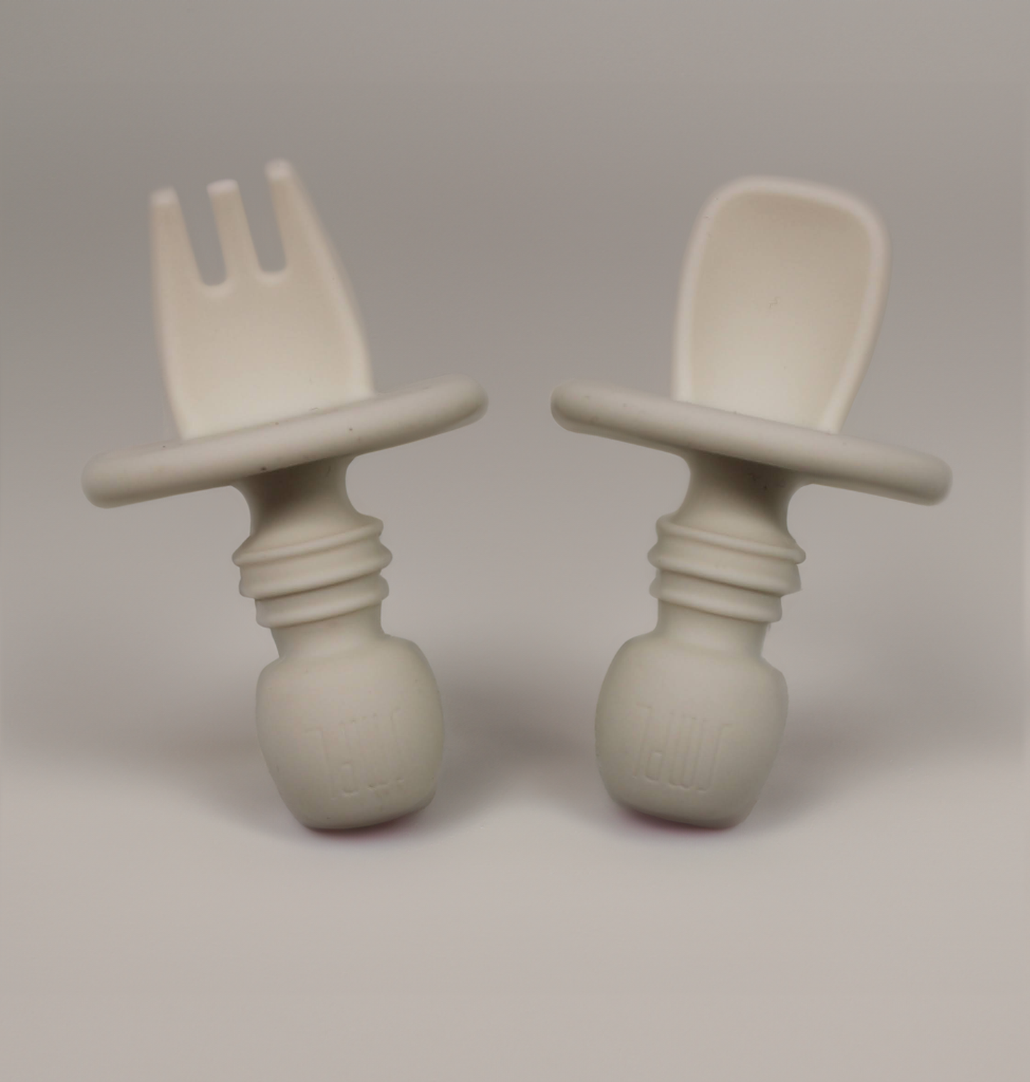 Silicone BLW Anti-Choke Fork and Spoon Set - Milky White
