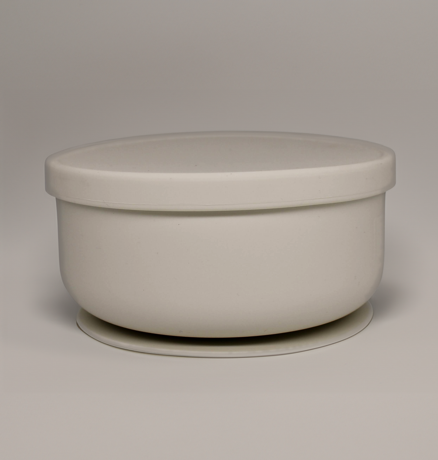 BLW Suction Silicone Bowl with Lid - Milky White