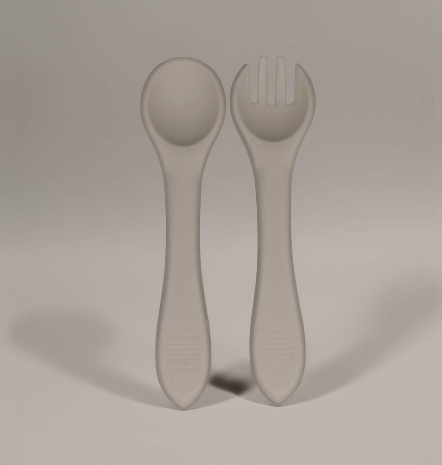 Silicone Transition Toddler Fork and Spoon Set  - Milky White